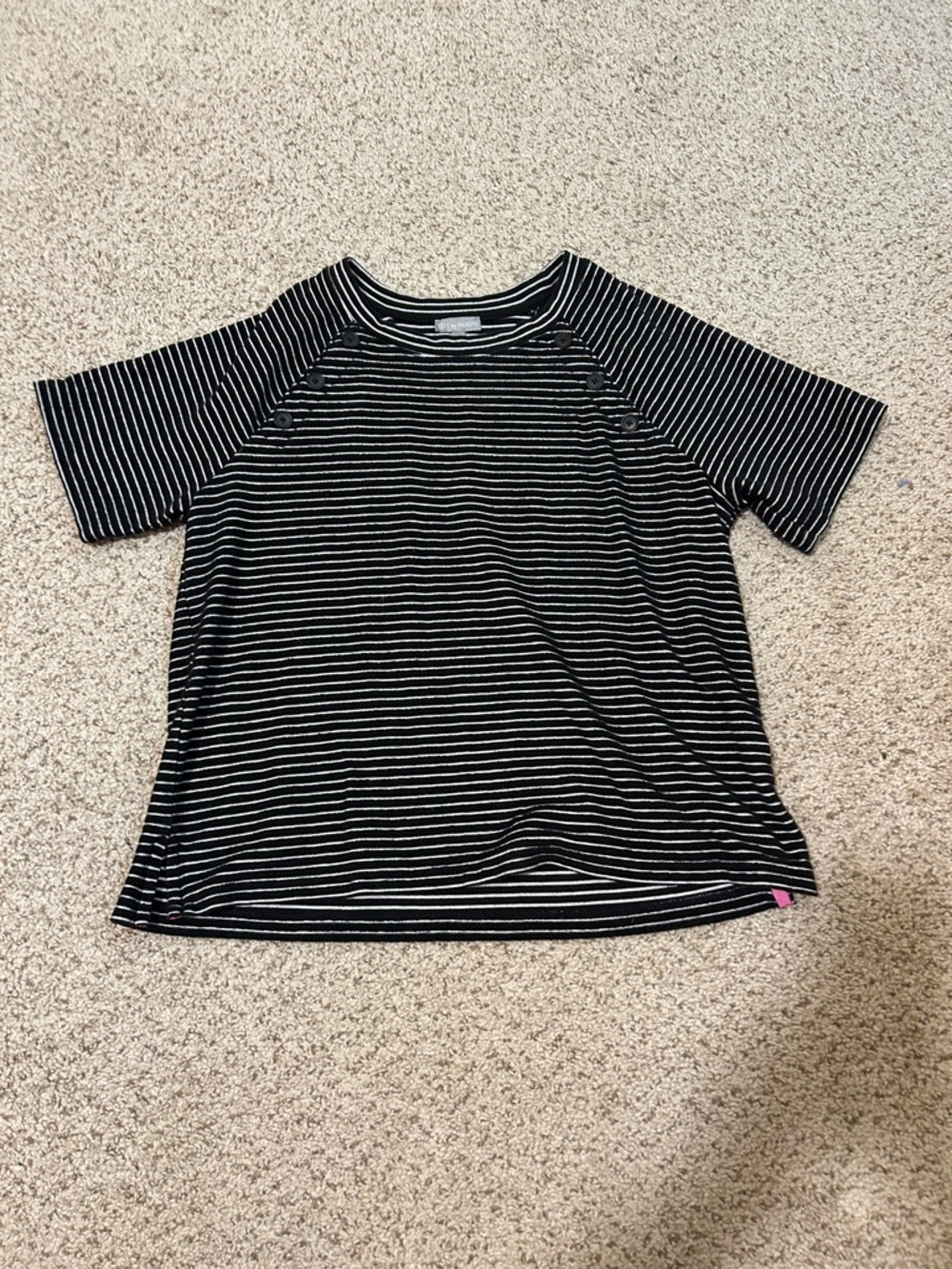 Short-Sleeve Black & White Striped Tee